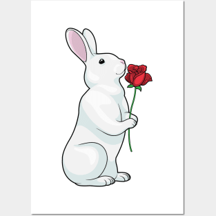 Bunny Rose Flower Posters and Art